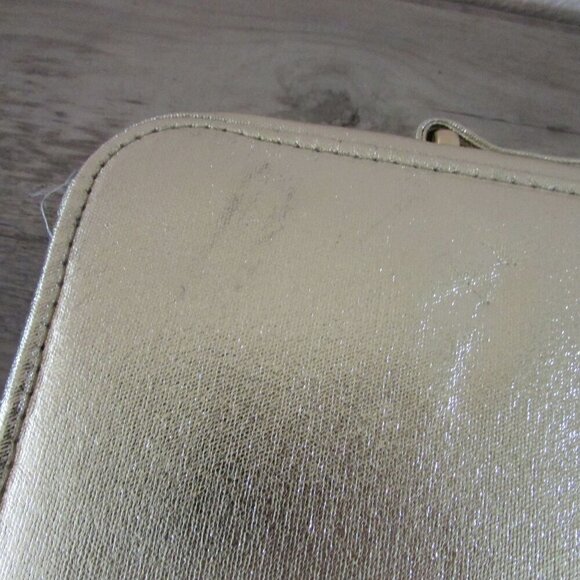 Lancome Makeup Toiletry Cosmetic Storage Travel Case Bag Gold - Picture 4 of 8